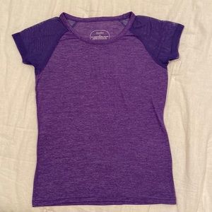 Oiselle purple mesh sleeve tee